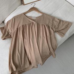 [강물처럼]아이우먼 하리브이랩셔링반팔티 MOS543M408 빅사이즈