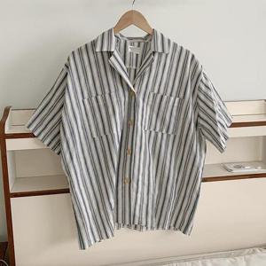 [강물처럼]아이우먼 산토리세로줄지반팔자켓 MOS502M408 빅사이