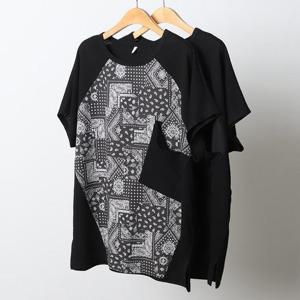 [강물처럼]빅사이즈에스닉티 I909L408 주머니코튼반팔티셔츠 MN