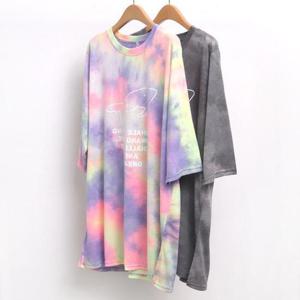 [강물처럼]빅사이즈물나염티 6061L408 그라데이션나염티 MN (180