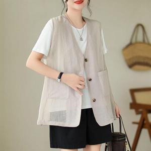 [강물처럼]아이우먼 데일리망사포켓베스트 YNR090M407 빅사이즈