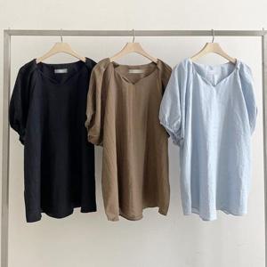 [강물처럼]빅사이즈사랑해요 S378L407 러빙넥퍼프블라우스 SM (1