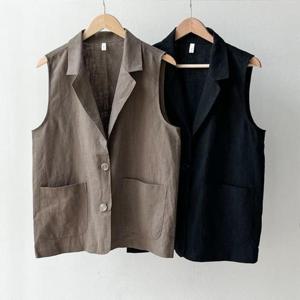 [강물처럼]빅사이즈사랑해요 S329L406 봉주르린넨포켓베스트 BN