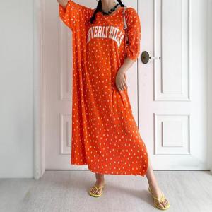 [강물처럼]아이우먼 도트주름박스핏원피스 MAS331M406 빅사이즈