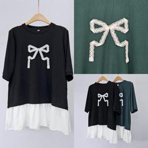 [강물처럼]위쉬몰 BG 레이스리본배색블라우스(S266H406) 빅사이