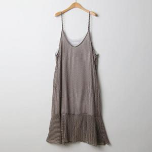 [강물처럼]아이우먼 패턴끈나시롱원피스 IRJ217M406 빅사이즈 (1