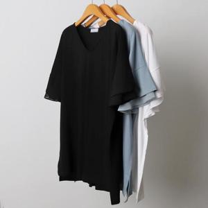 [강물처럼]빅사이즈사랑해요 I913L406 쿨날개소매반팔티셔츠 OL