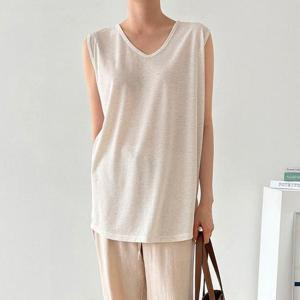 [강물처럼]아이우먼 베이직린넨V탑나시티 LDP715M406 빅사이즈 (