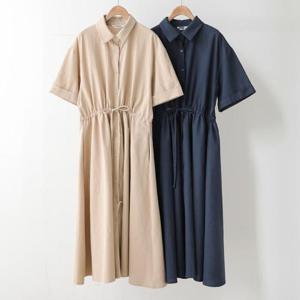 [강물처럼]빅사이즈사랑해요 S187L406 클래식린넨리본원피스 WB