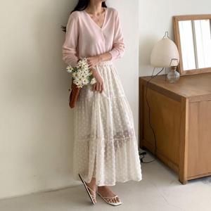 [강물처럼]빅사이즈 406 도트송이캉캉롱스커트 DDDS181 (1588705