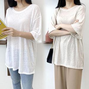 [강물처럼]위쉬몰 ZY 빈티지린넨슬럽박스티(A480H405) 빅사이즈