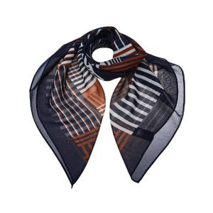 [헤지스] 네이비 스트라이프 사각 쉬폰 스카프 /HISC6E805N2