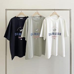 [강물처럼]빅사이즈사랑해요 S134L405 달마시안프린팅라운드티 S