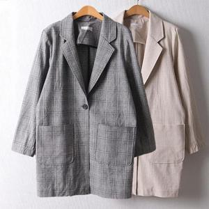 [강물처럼]위쉬몰 IR 오버핏린넨체크자켓(D472H405) 빅사이즈 (1