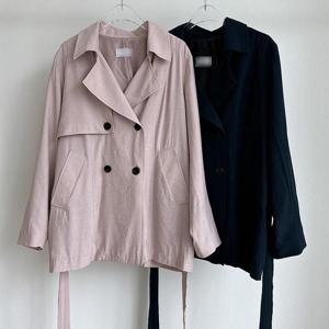 [강물처럼]빅사이즈사랑해요 P314L405 심플숏바바리버튼코트 IR