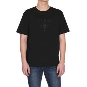 게스 GUESS 1color 남성 중앙로고 세미오버핏 크루넥 반팔티 KP2K04C7 395714