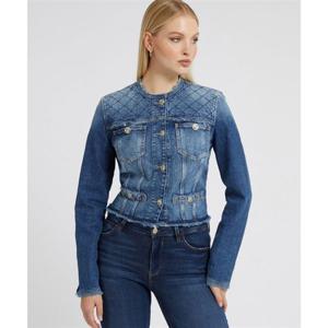 게스 GUESS M톤 퀼팅 디테일 라운드넥 데님 자켓 YN1D1800 395195