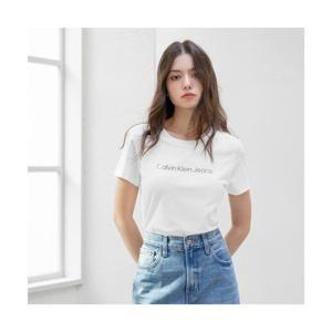캘빈클라인 CALVIN KLEIN JEANS 여성 슬림핏 인스티튜셔널 로고 반팔 티셔츠 47AB803 YAA 47AB803YAA 396748