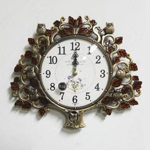 부엉이 생명나무 벽시계