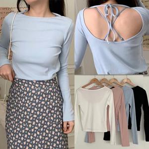 [강물처럼]위쉬몰 MO 여리백리본스판긴팔티(P486H405) 빅사이즈