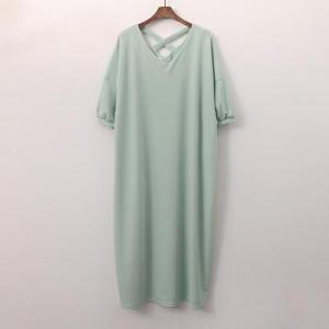 [강물처럼]아이우먼 브이넥X끈반팔원피스 NOG908M405 빅사이즈 (