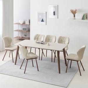 스코나 리오나 양면 포세린 세라믹 6인 식탁세트(의자6개)