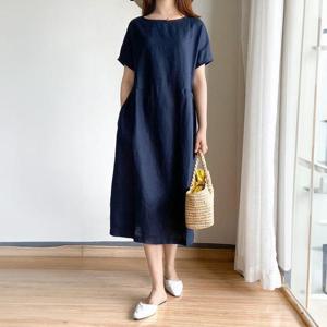 [강물처럼]아이우먼 데이셔링면A반팔원피스 DKR057M405 빅사이즈