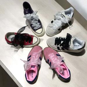 쉬폰 리본 신발끈 블랙 130CM 쉬폰신발끈 쉬폰운동화끈