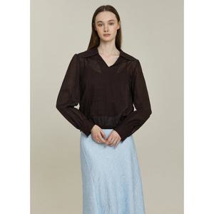 [잇미샤][잇미샤] 브이넥 오픈카라 블라우스 (ITP4WBL800)_DG_DG