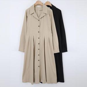 [강물처럼]빅사이즈정장원피스 S922L410 빌리핀턱셔링긴팔원피스