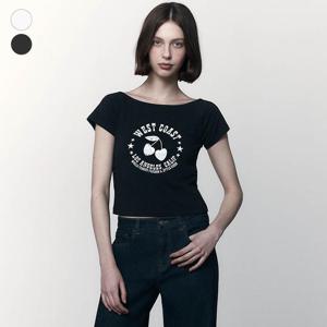 [게스(진)]여성 하트체리 프린트 슬럽 반팔 티셔츠 OP2K5413