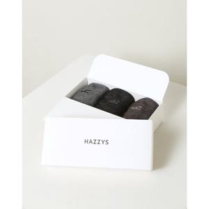 [헤지스] HISS6E512BK_남성 블랙 멜란지 면혼방 장목양말3종세트