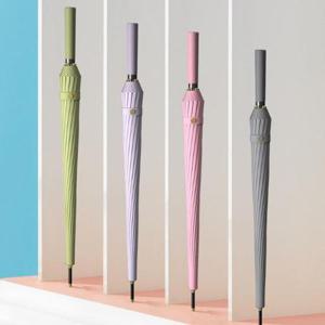 튼튼한우산 파스텔 자동 장우산 예쁜 가죽핸들 가벼운 우산 16K