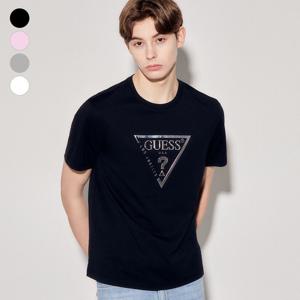 [게스(진)]남여공용 실버 빅삼각 반팔티셔츠 NP2K9404