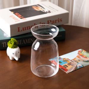 유리 글라스 원형 화병 15cm 꽃병 인테리어 장식 소품 투명 원예 용품 꽃꽂이 가드닝
