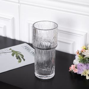 유리 글라스 원형 화병 볼드 24cm 꽃병 인테리어 장식 소품 투명 원예 용품 꽃꽂이