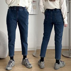 [강물처럼]빅사이즈청바지 Q116L412 캐주얼슬림배기기모팬츠 LO