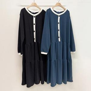 [강물처럼]빅사이즈캉캉원피스 T354L412 데이싸개단추기모원피스