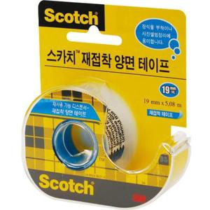 테이프 스카치 재접착 양면테이프(238 19mmX5.08M 3M)