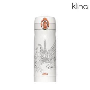 클리나 보온보냉 원터치 텀블러 350ml 에펠/화이트