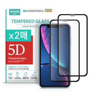 뷰씨 아이폰XR 강화유리필름 5D풀커버 2매구성
