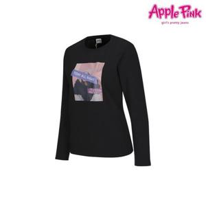 [애플핑크]전사 나염 프린트 티 (APK8O516GSB)