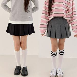 [모데쯔]주니어 봄 스판 무지 스커트 등교 행사 초등여아 속바지유