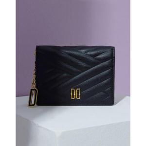 [닥스ACC][선물포장][CARLISLE] 블랙 퀼팅 로고 참장식 반지갑 DCWA2F218BK