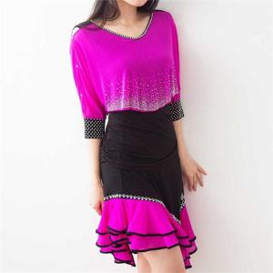 핑크 요정 블라우스 사교 모던 밸리 라틴 줌바 댄스복