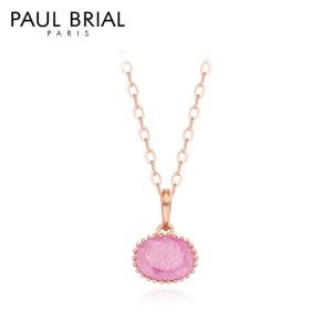 폴브리알 [SILVER] PJSN0189 핑크 아이스큐빅 목걸이