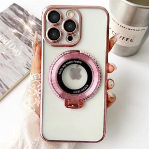 아이폰X 맥세이프 링 거치대 도금 프레임 투명 젤리 케이스