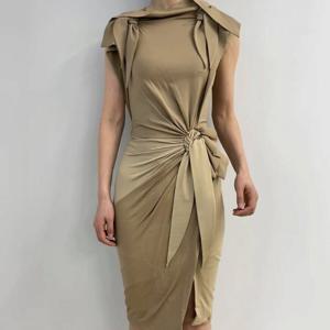 버버리 노티드 스트레치 실크 시스트 드레스 4562598