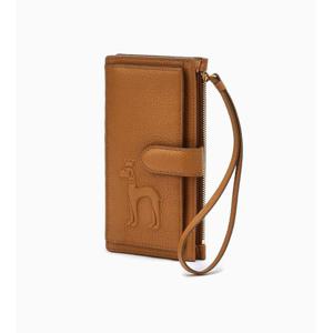 [헤지스ACC] 브라운 가죽 엠보 퍼피 스트랩 장지갑 HIHO5E253W2