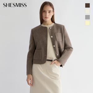 [쉬즈미스] 울 블렌드 라운드넥 자켓_SWHJKO42040